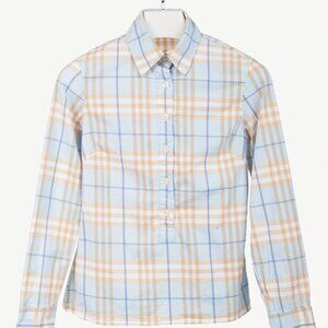 Burberry Blue Check Cotton Buttoned Shirt